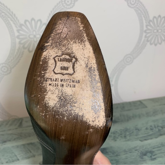 Stuart Weitzman Cavendish Shoes Bronze Tie Heels 8.5 - Picture 13 of 15